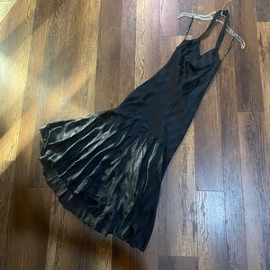 Vintage 100% Silk Black Evening Dress